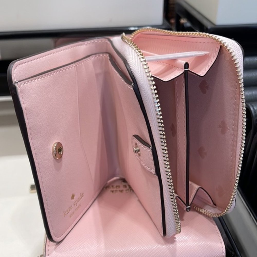 Kate Spade Staci Small Zip Around Wallet Chalk Pink - Picture 12 of 16